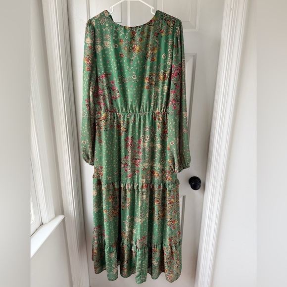 NWT Baltic Born Bowman Deep V Maxi Dress | Green Multi Size 1XL - Picture 6 of 7